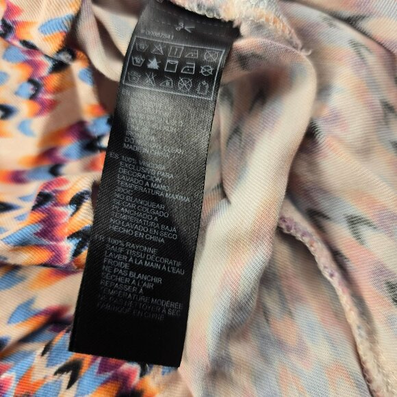 Forever 21 Swing Dress Chevron Print Multicolor Mesh Back Detail Size S jh1830 - Picture 9 of 10